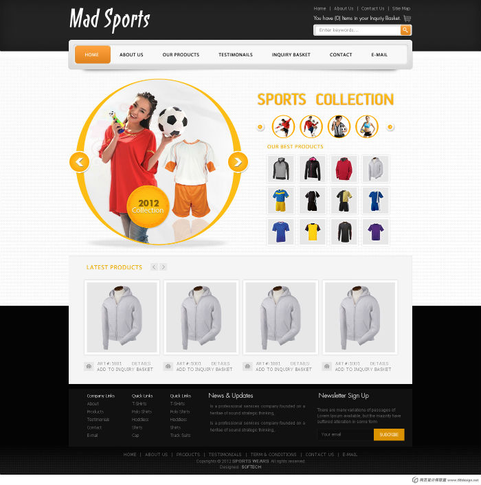 橙色的服装网站建设页面案例分享