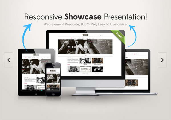 Responsive Showcase PSD