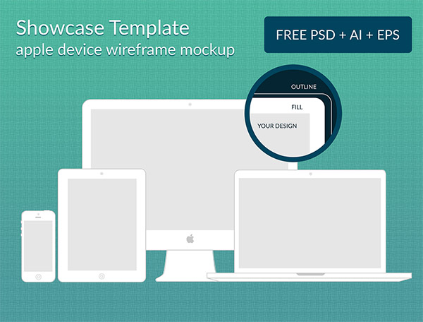 Apple Device Wireframe Mockups